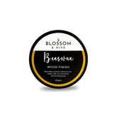 Blossom & Hive beeswax wood finish 250ml container on a white background