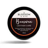 Blossom & Hive beeswax leather care product on a white background